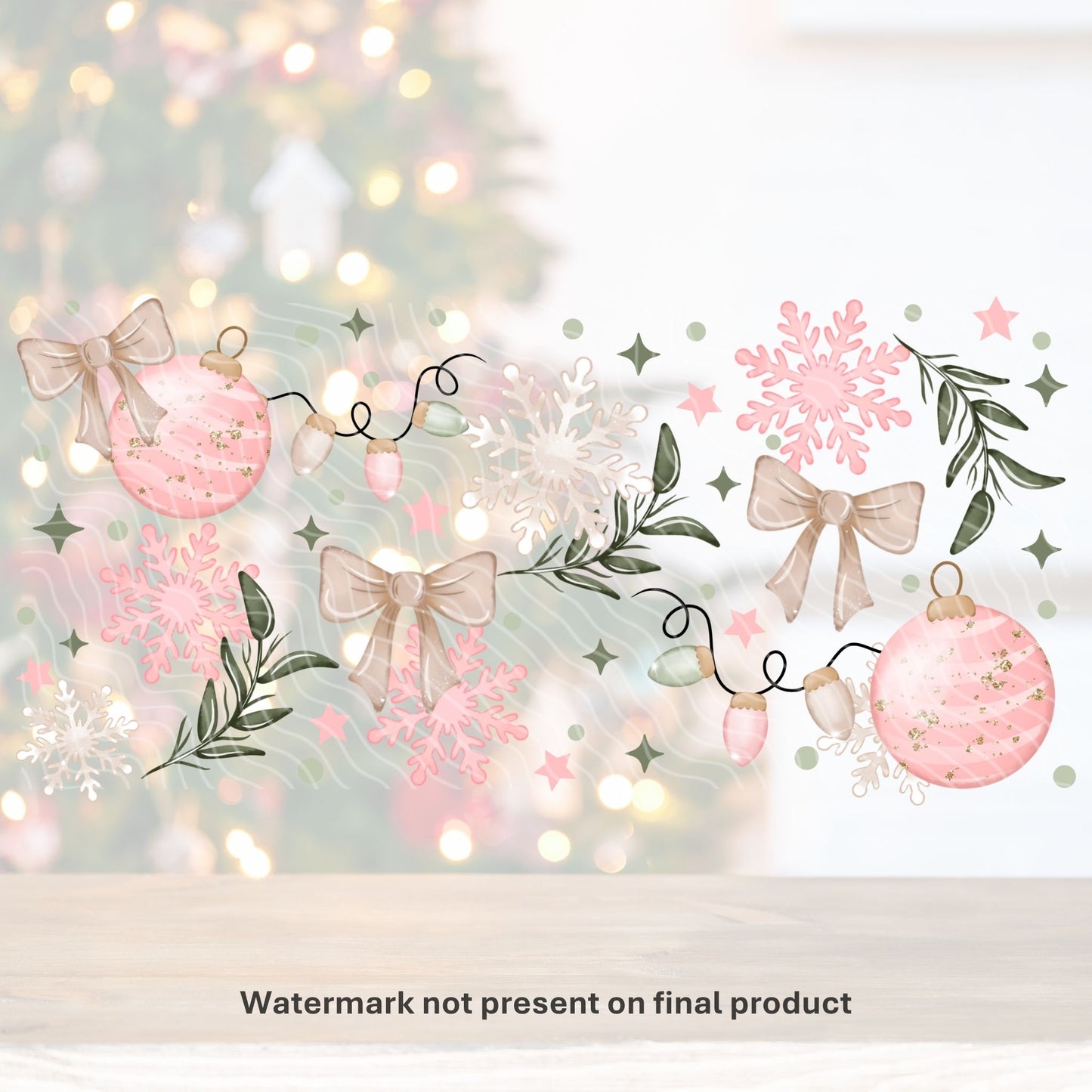 Pink Christmas | UV DTF Wrap