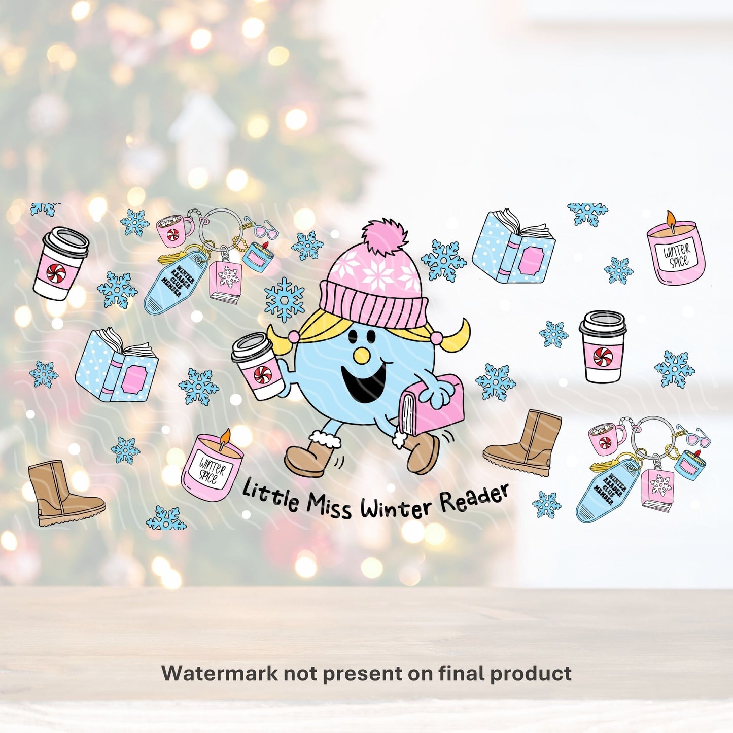 Little Miss Winter Reader | UV DTF Wrap