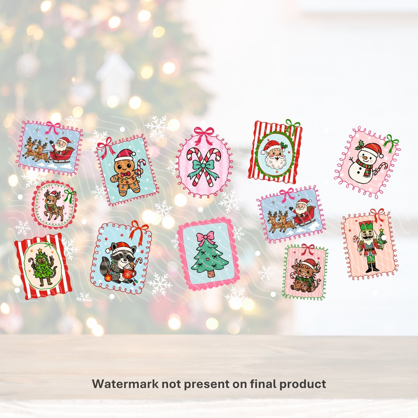 Christmas Stamps | UV DTF Wrap