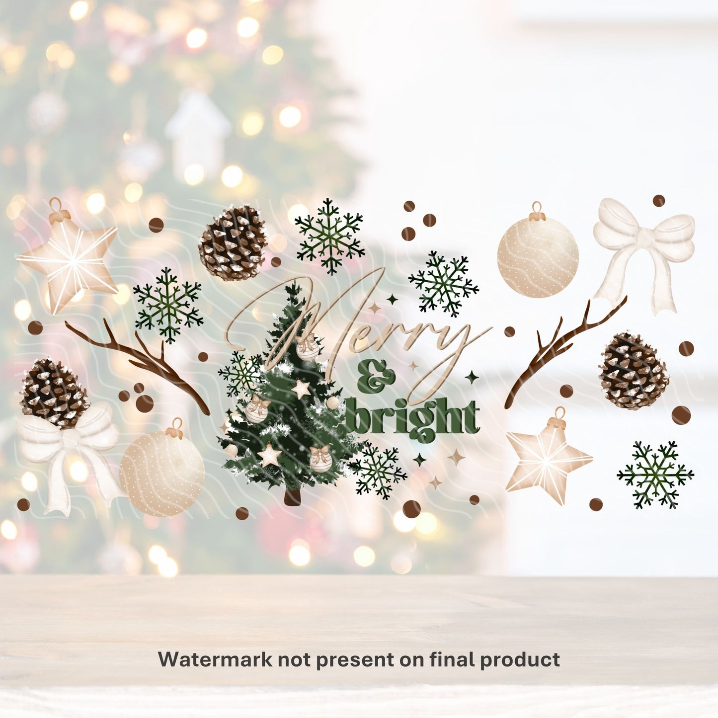 Merry & Bright | UV DTF Wrap