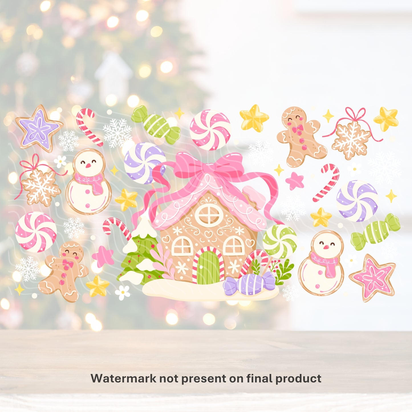 Gingerbread Cookies Scene | UV DTF Wrap