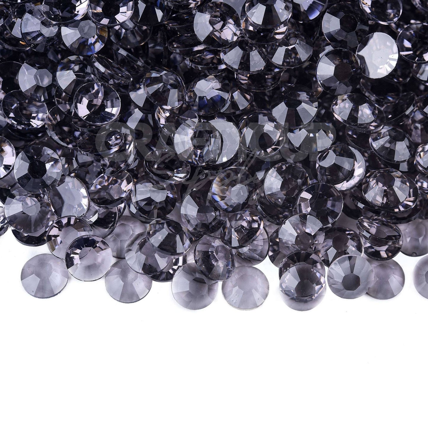 smoked clear rhinestones flat back