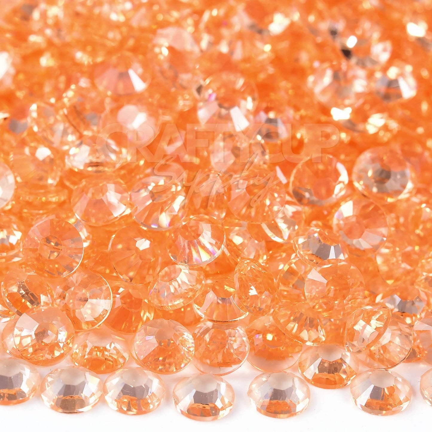 clear orange flatback rhinestones