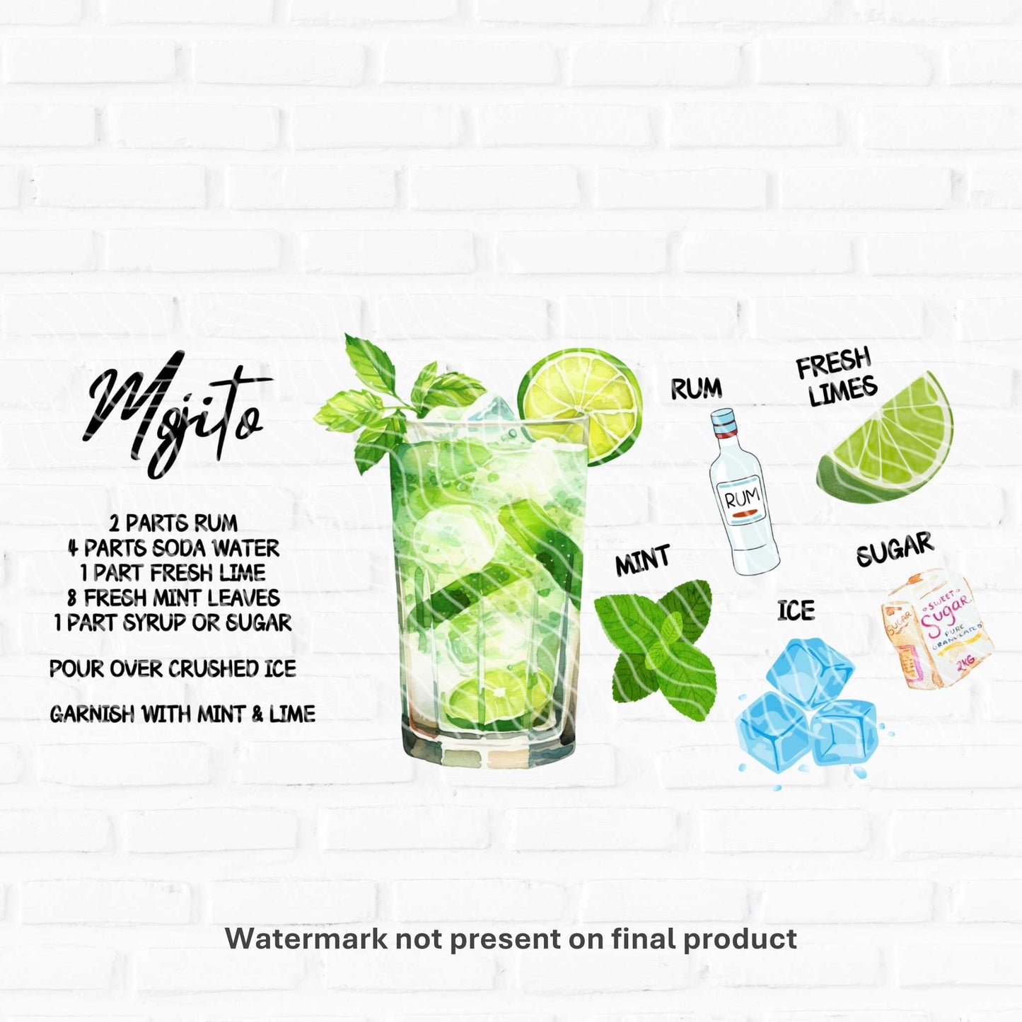 Mojito | UV DTF Wrap