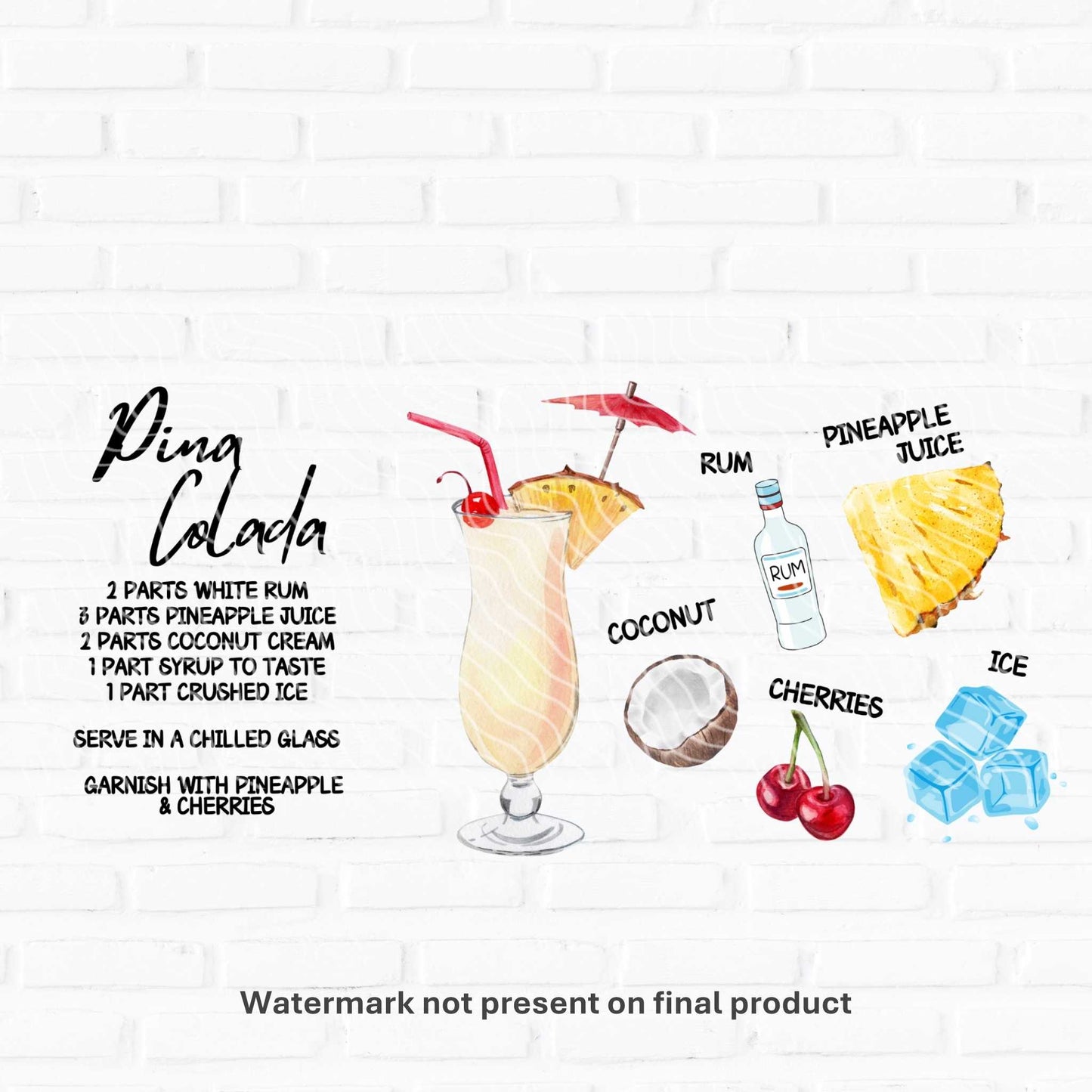 Pina Colada | UV DTF Wrap