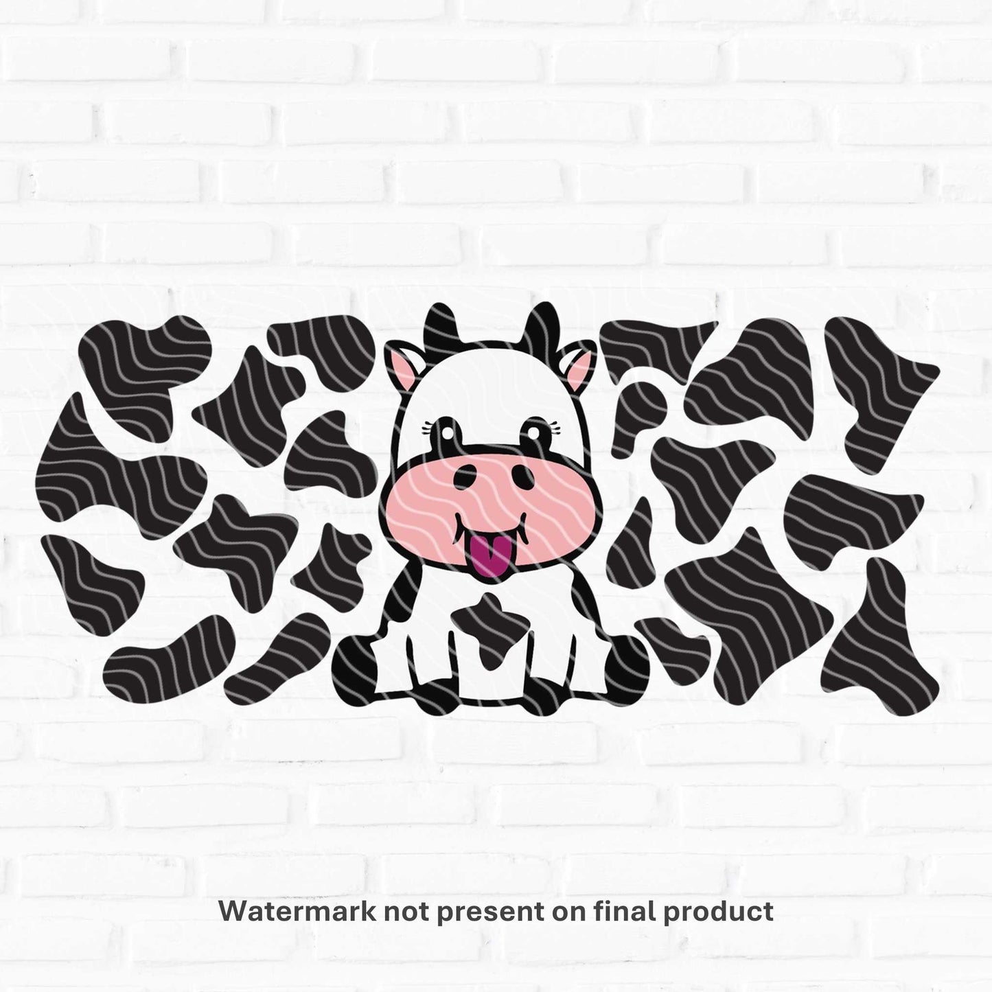 cow print uv dtf wraps for glass cans