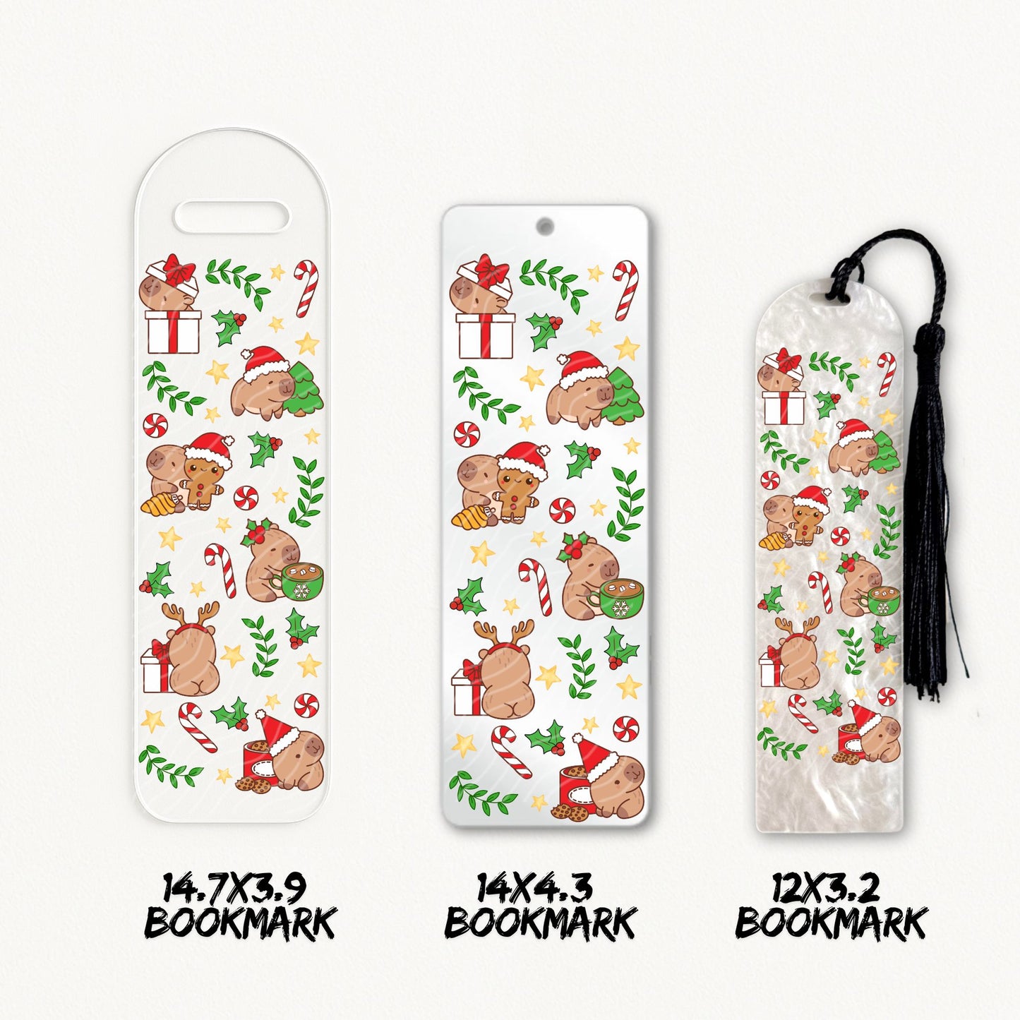 Capybara Christmas | Bookmark UV DTF