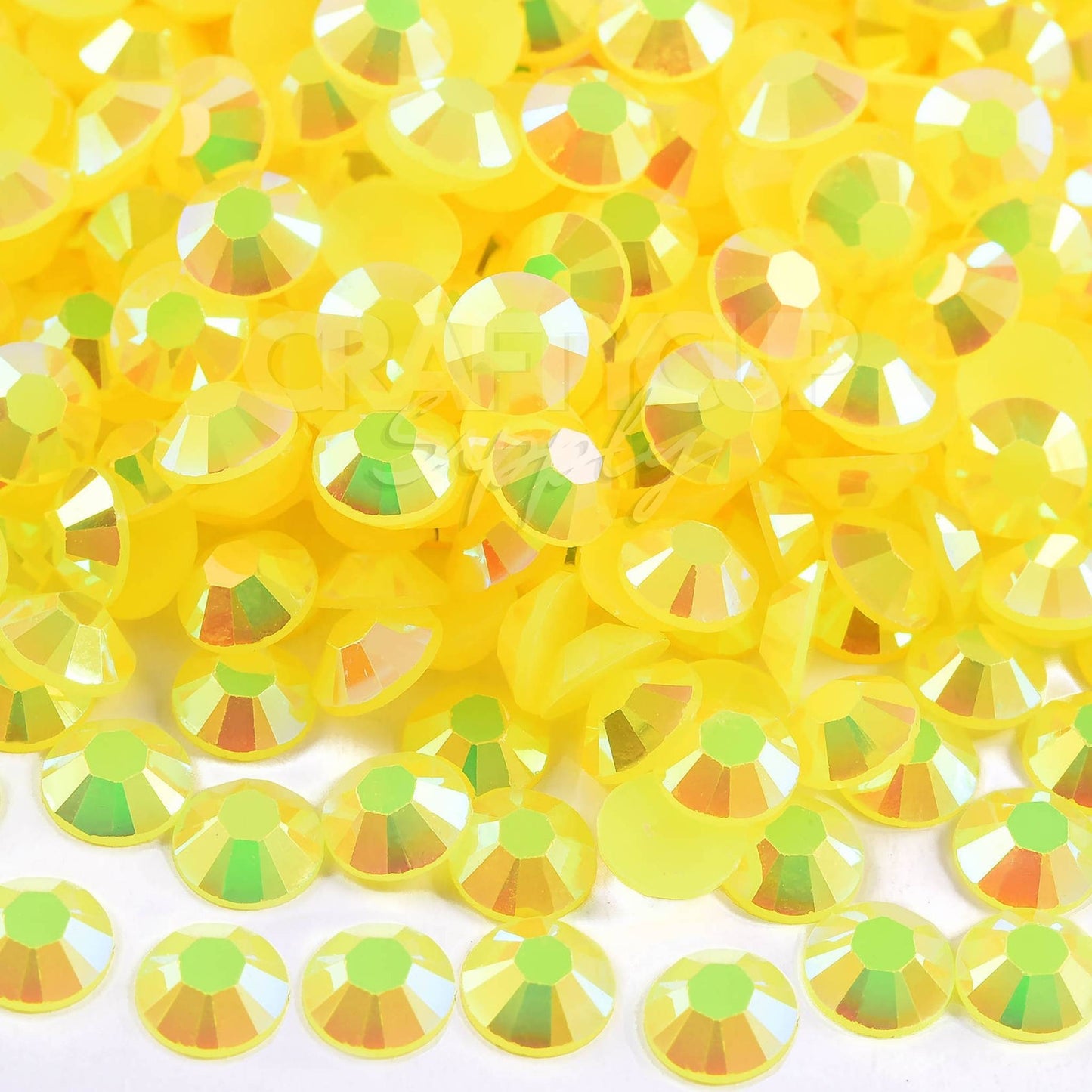 yellow ab flat back rhinestone gems