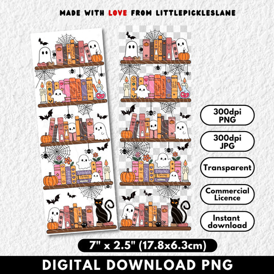 Halloween Bookshelf | Bookmark Digital Download