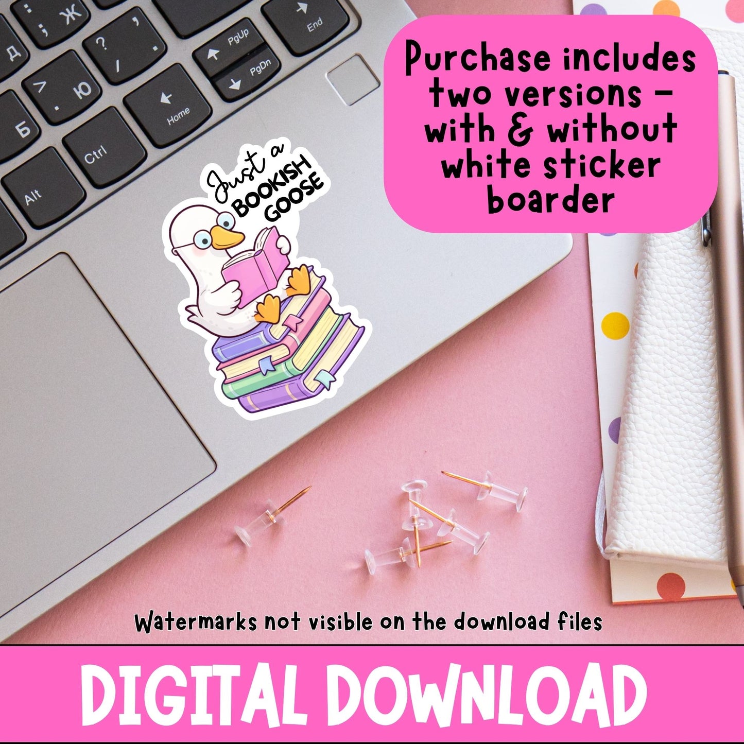 Just A Bookish Goose | Digital Download