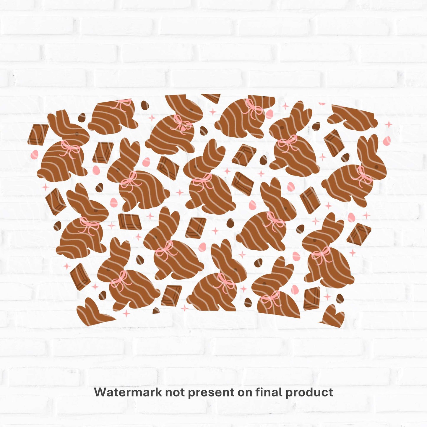 easter chocolate bunnies uv dtf wrap