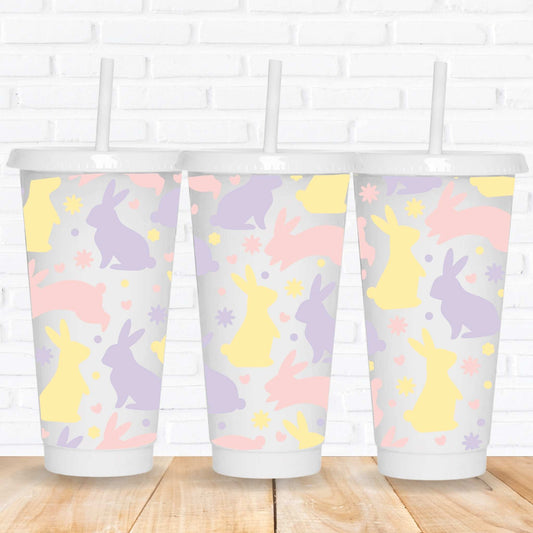 24oz pastel bunnies easter uv dtf wraps for tumblers