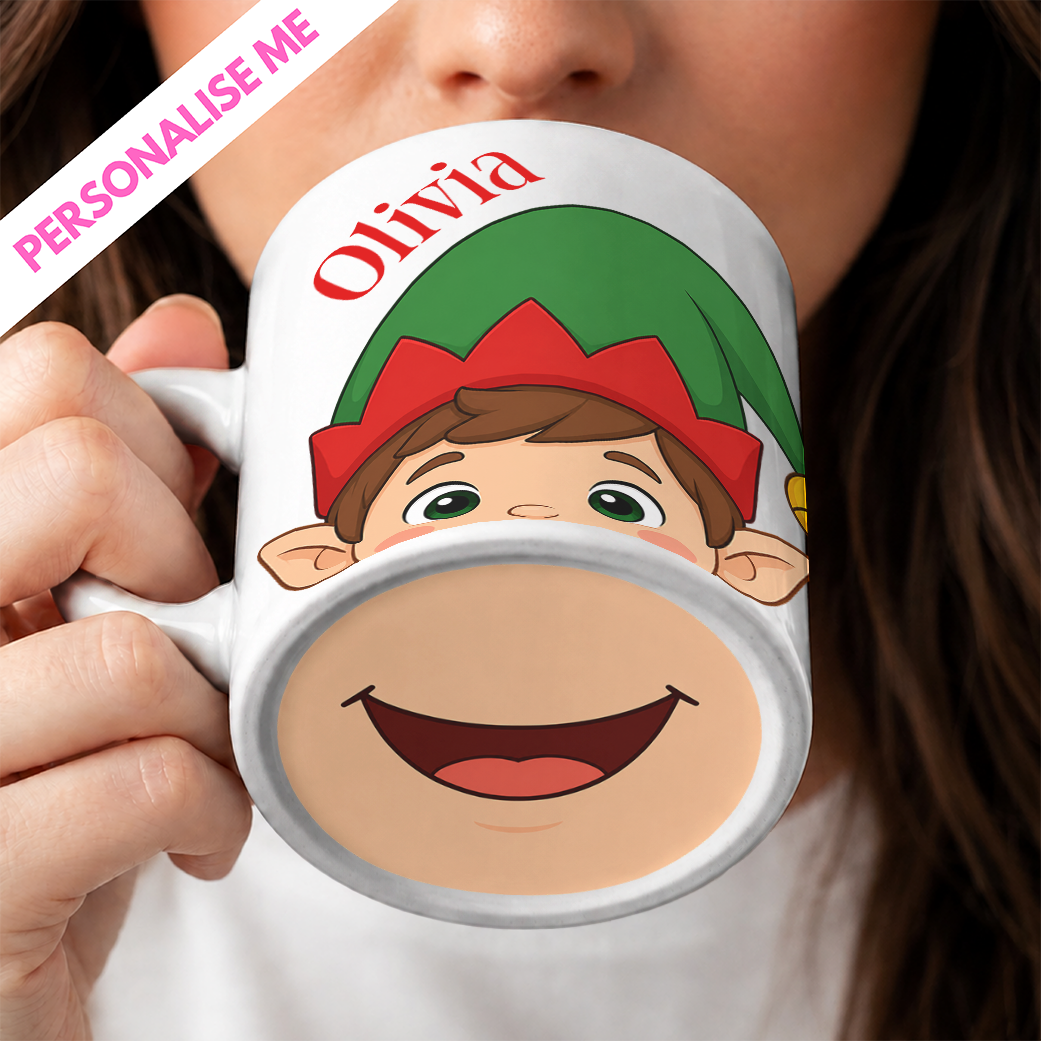 Christmas Elf Big Mouth | Personalised UV DTF