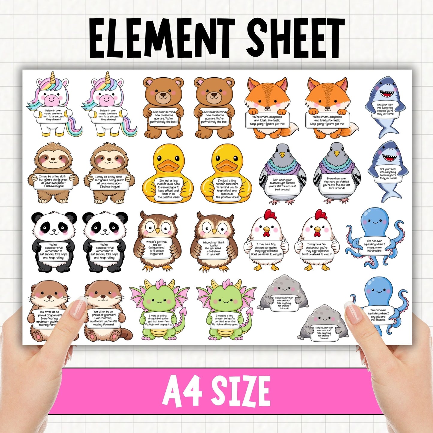 Emotional Support Animal A4 Sheet | UV DTF Element Sheet