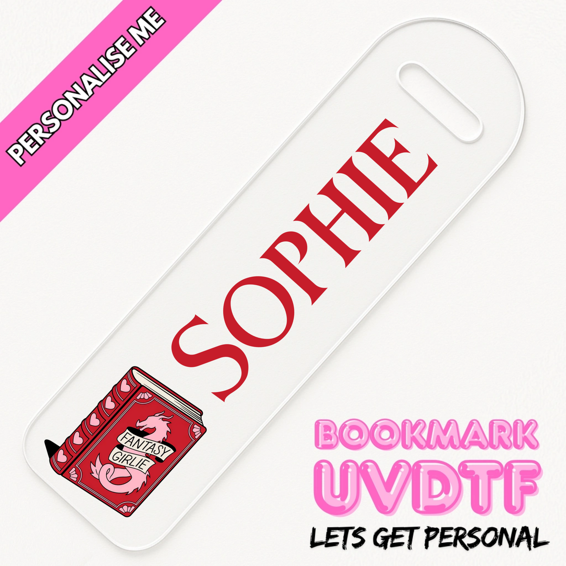fantasy reader girl bookish booktok uvdtf transfersfor acrylic bookmark blanks