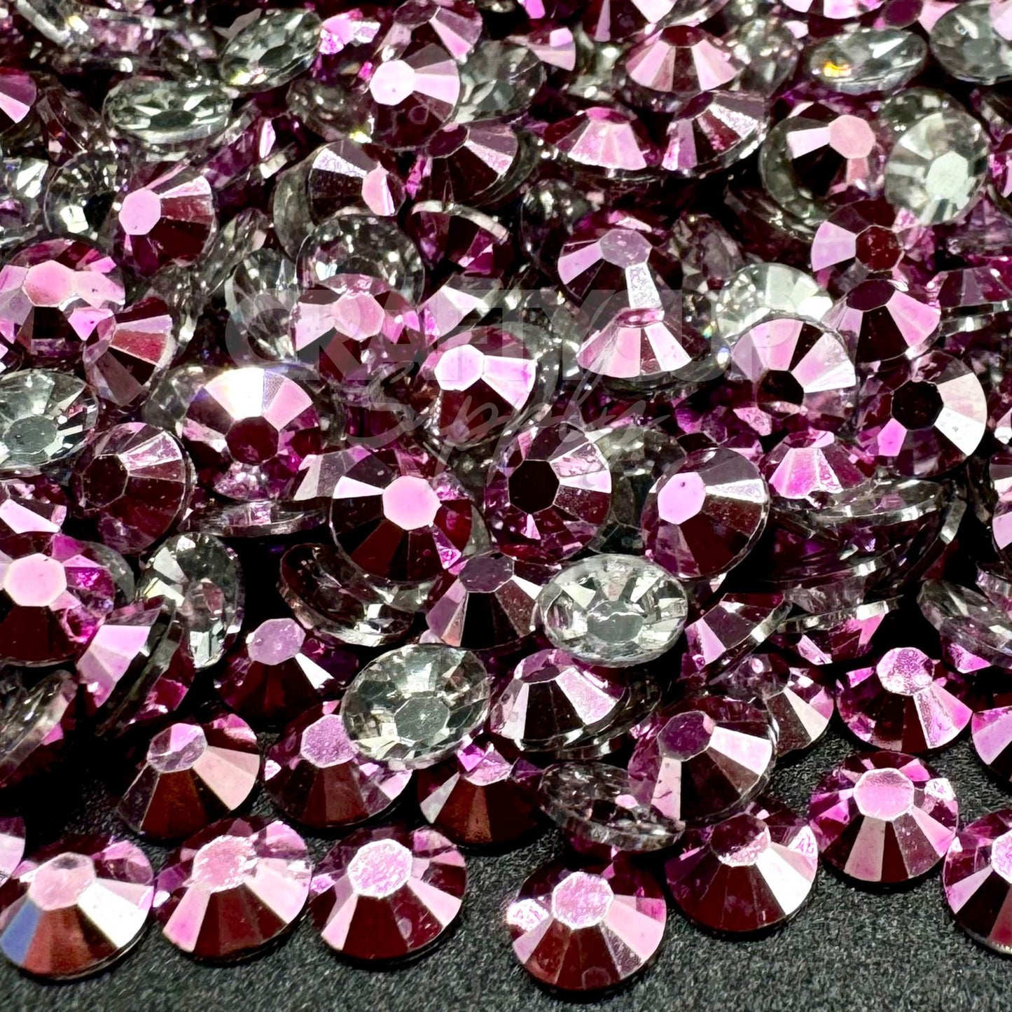 metallic pink flatback rhinestones