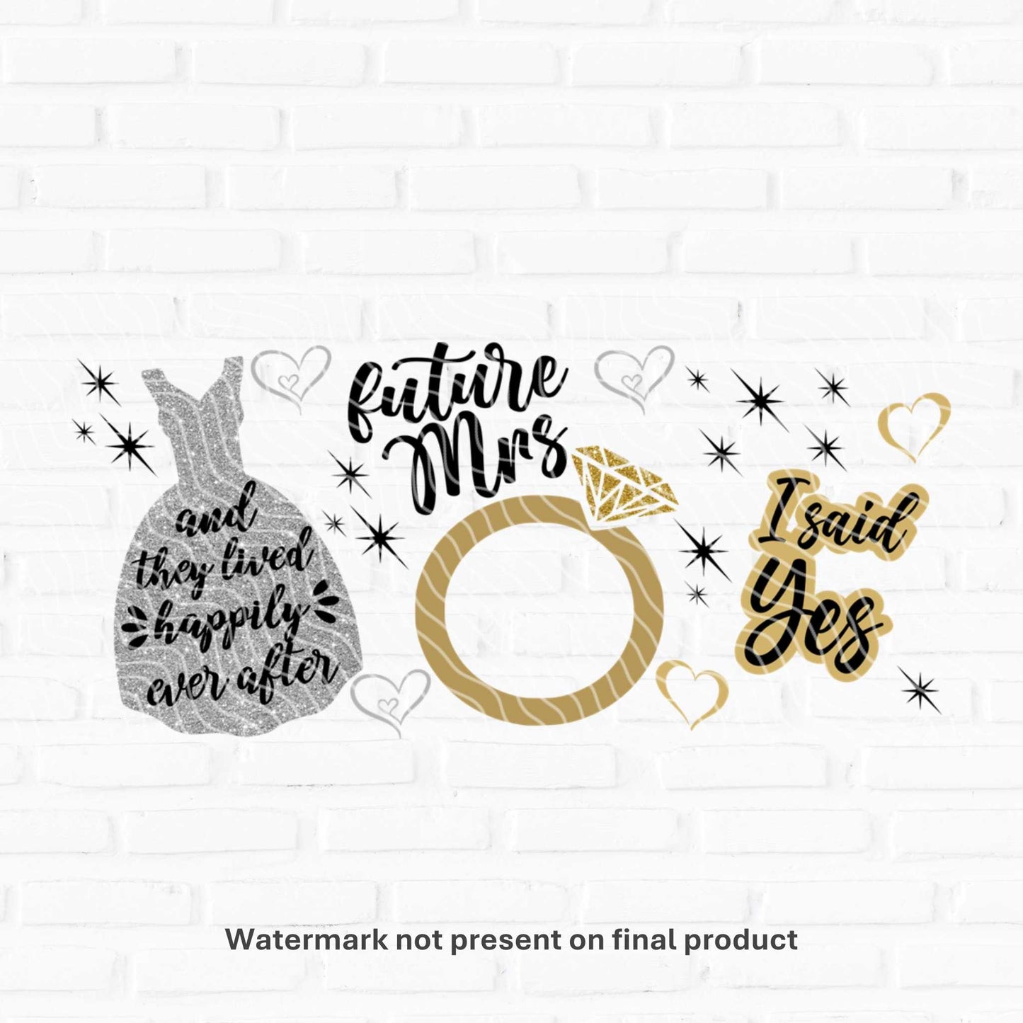 bride to be future mrs uv dtf wraps for cups