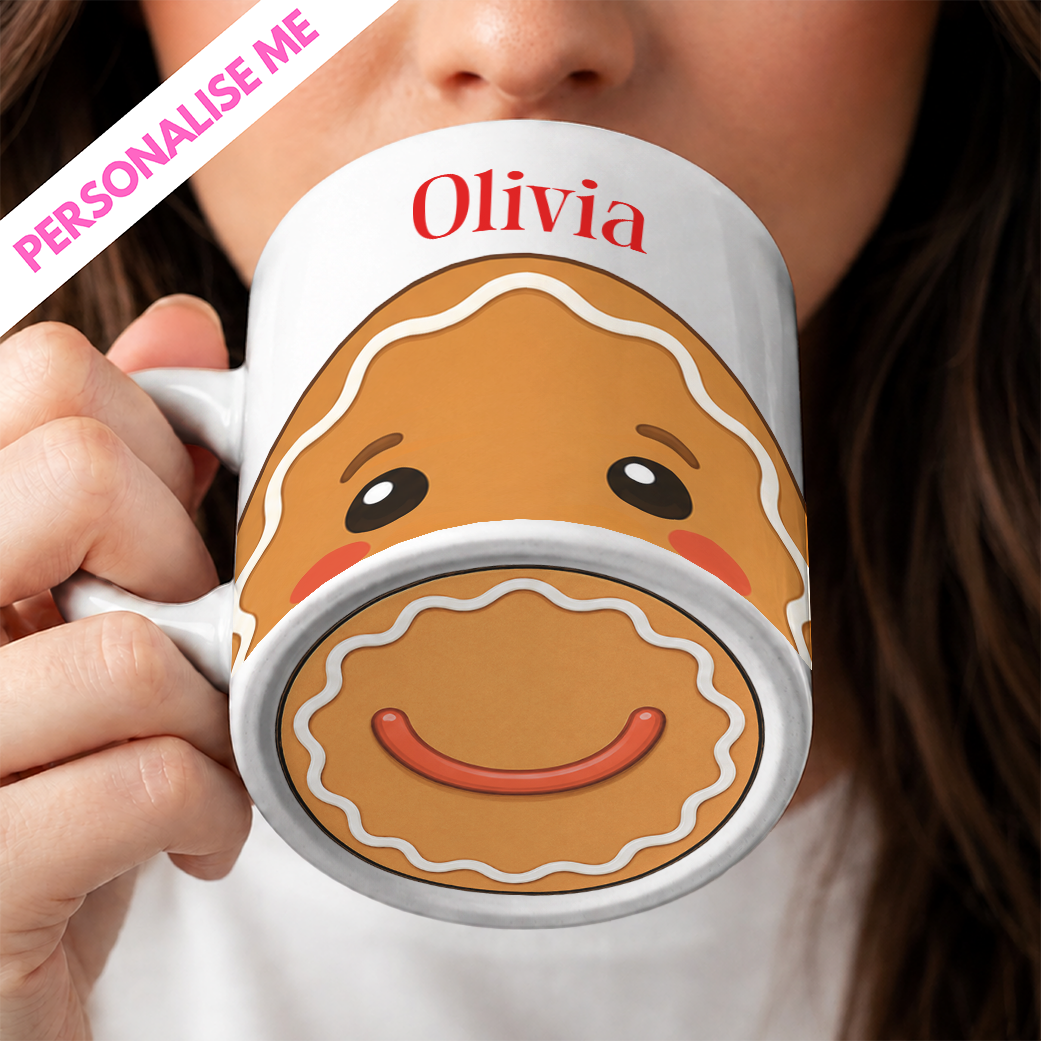 Christmas Gingerbread Big Mouth | Personalised UV DTF
