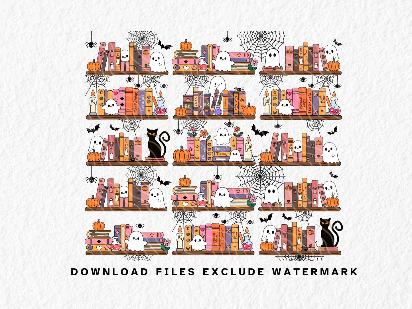 Halloween Bookshelf | Digital Download