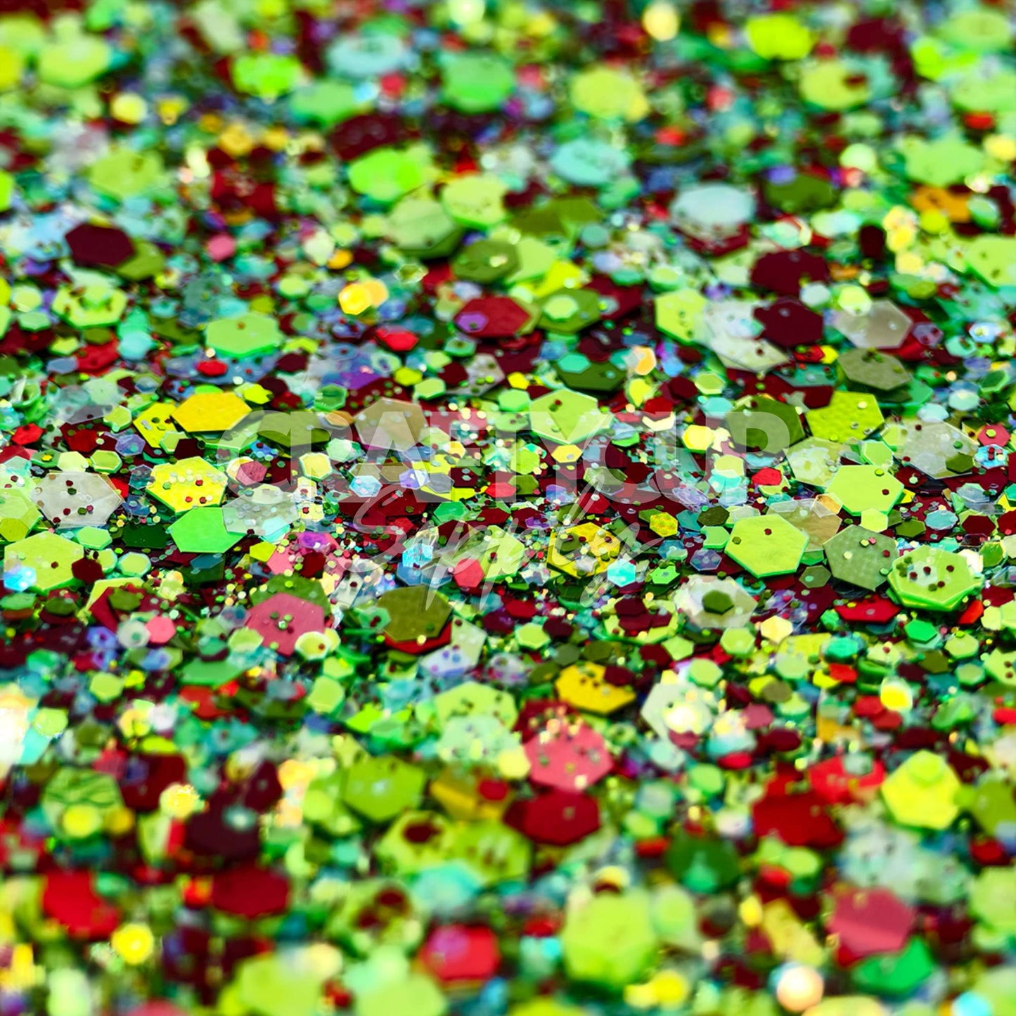 green and red glitter