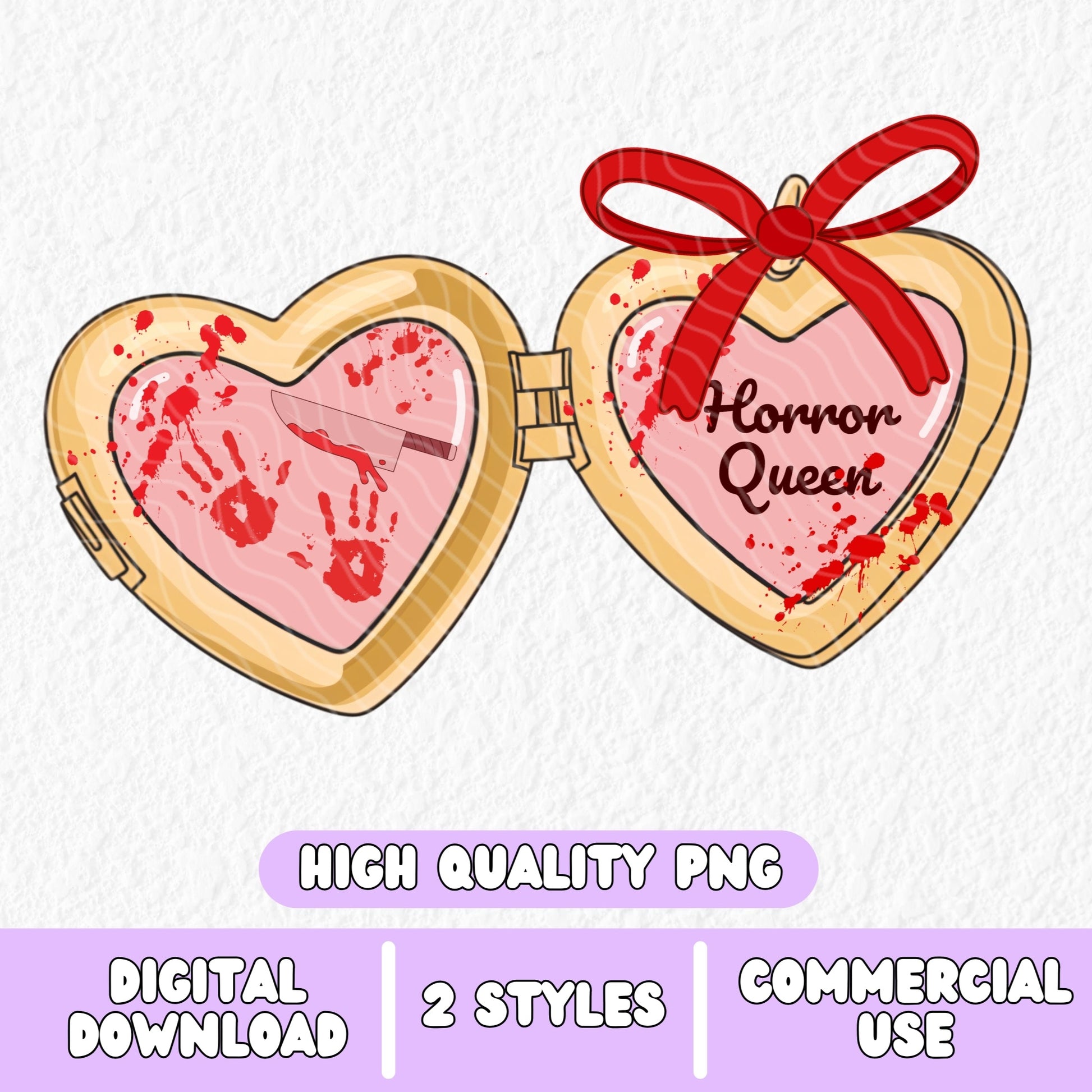 a cute trending and popular PNG digital download design of a gold love heart locket featuring bookish genres for book reading girls.  Can be used to create physical stickers or use for sublimation on clothing such as t shirts, jumpers and canvas bags