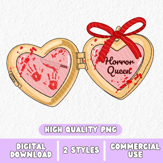 a cute trending and popular PNG digital download design of a gold love heart locket featuring bookish genres for book reading girls.  Can be used to create physical stickers or use for sublimation on clothing such as t shirts, jumpers and canvas bags
