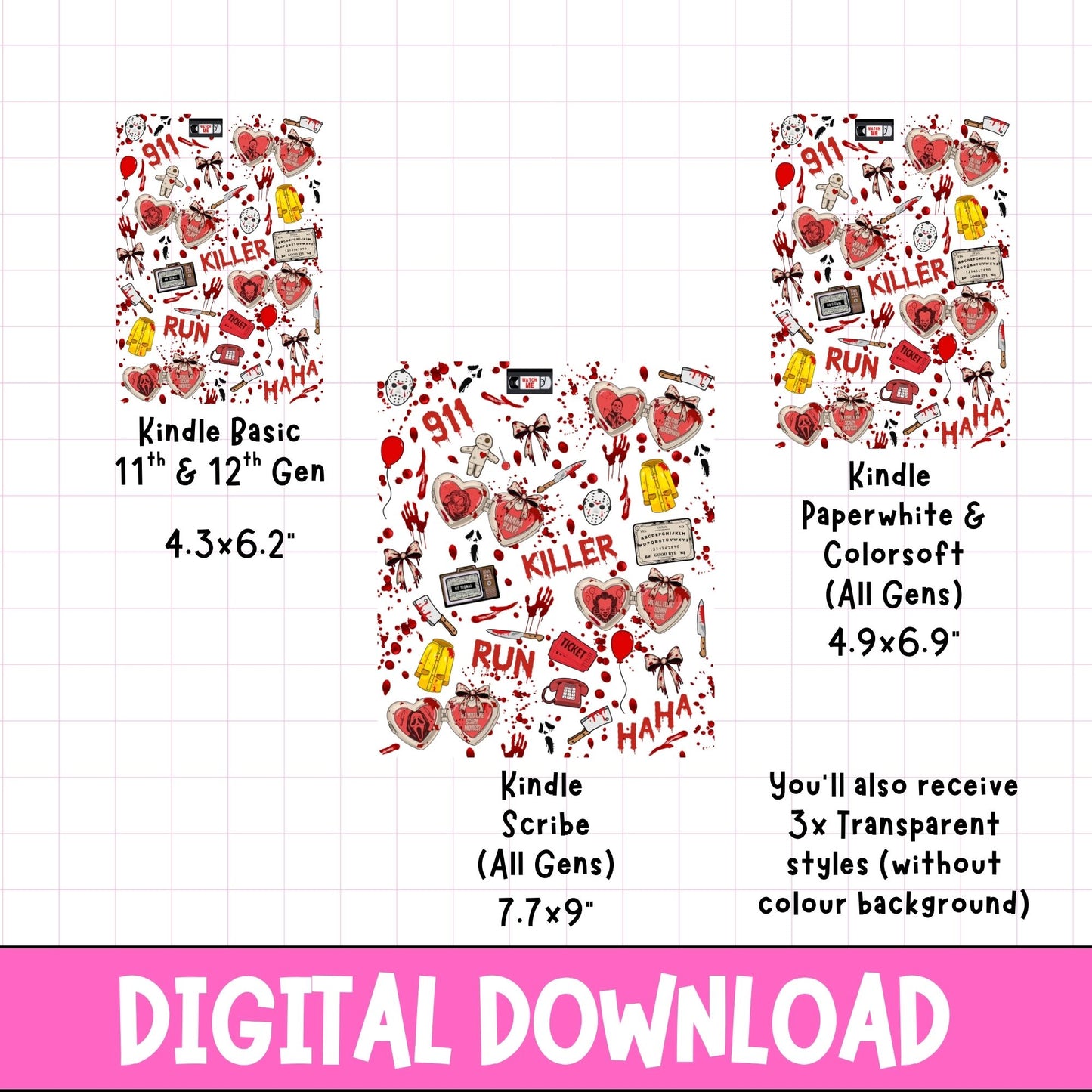 Horror Movie Kindle Insert | Digital Download