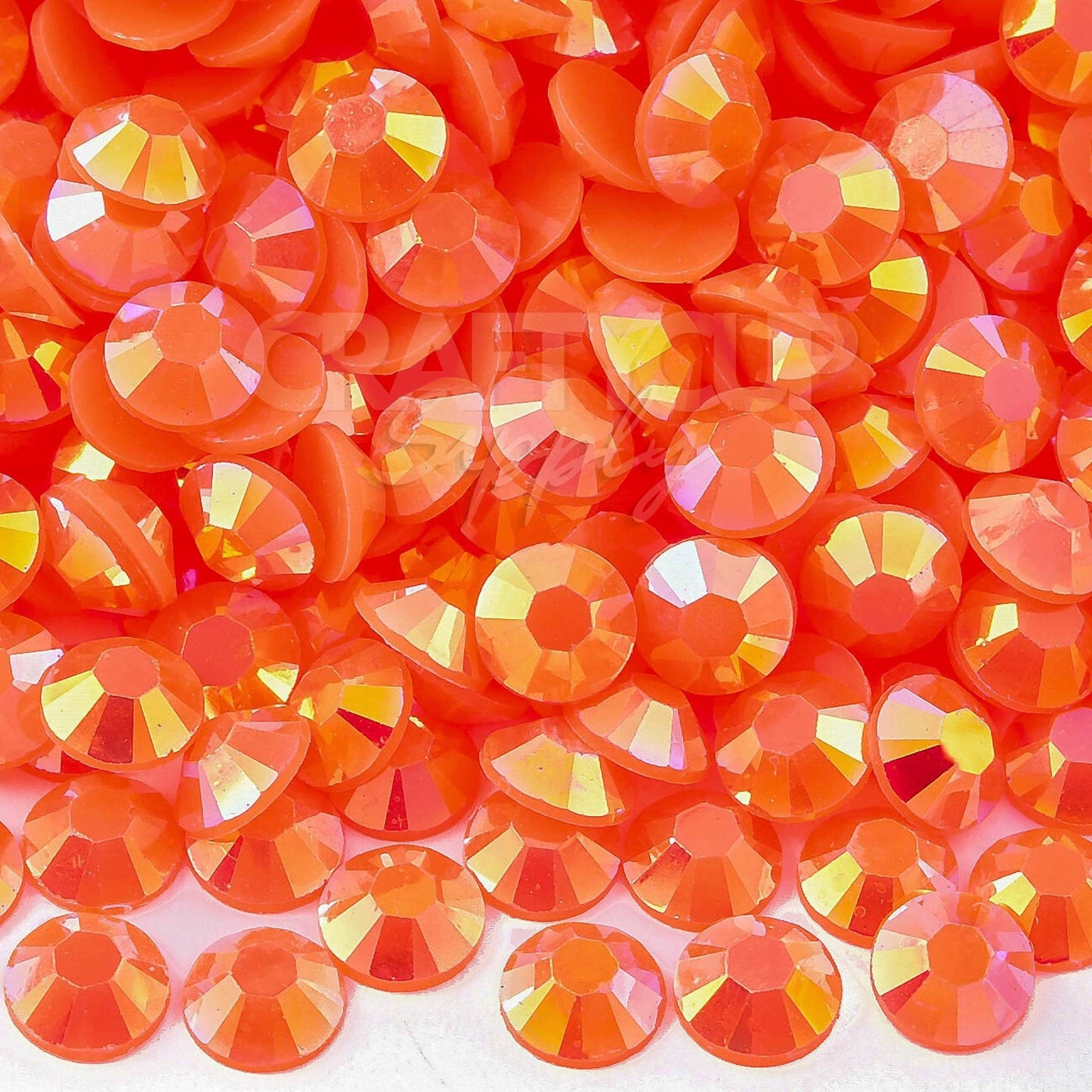 orange flatback rhinestones with ab coating