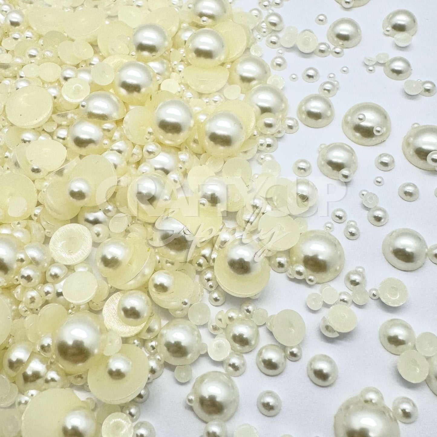 Ivory White Pearl Scatter Mix (2/3/4/5/6/8/10mm) (28g)