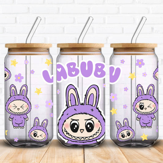 Labubu uv dtf wrap for 16oz glass cans