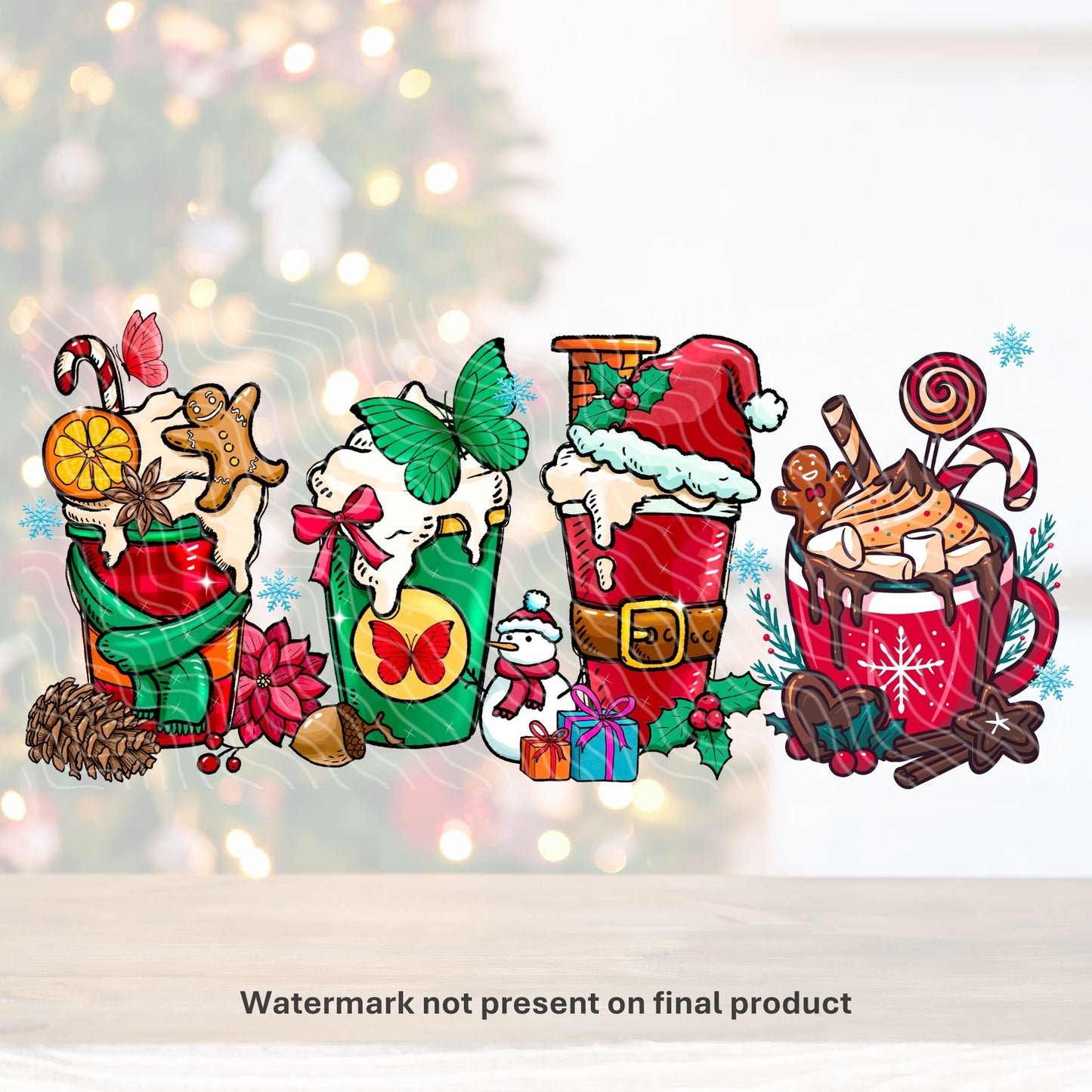 Christmas Drinks | UV DTF Wrap