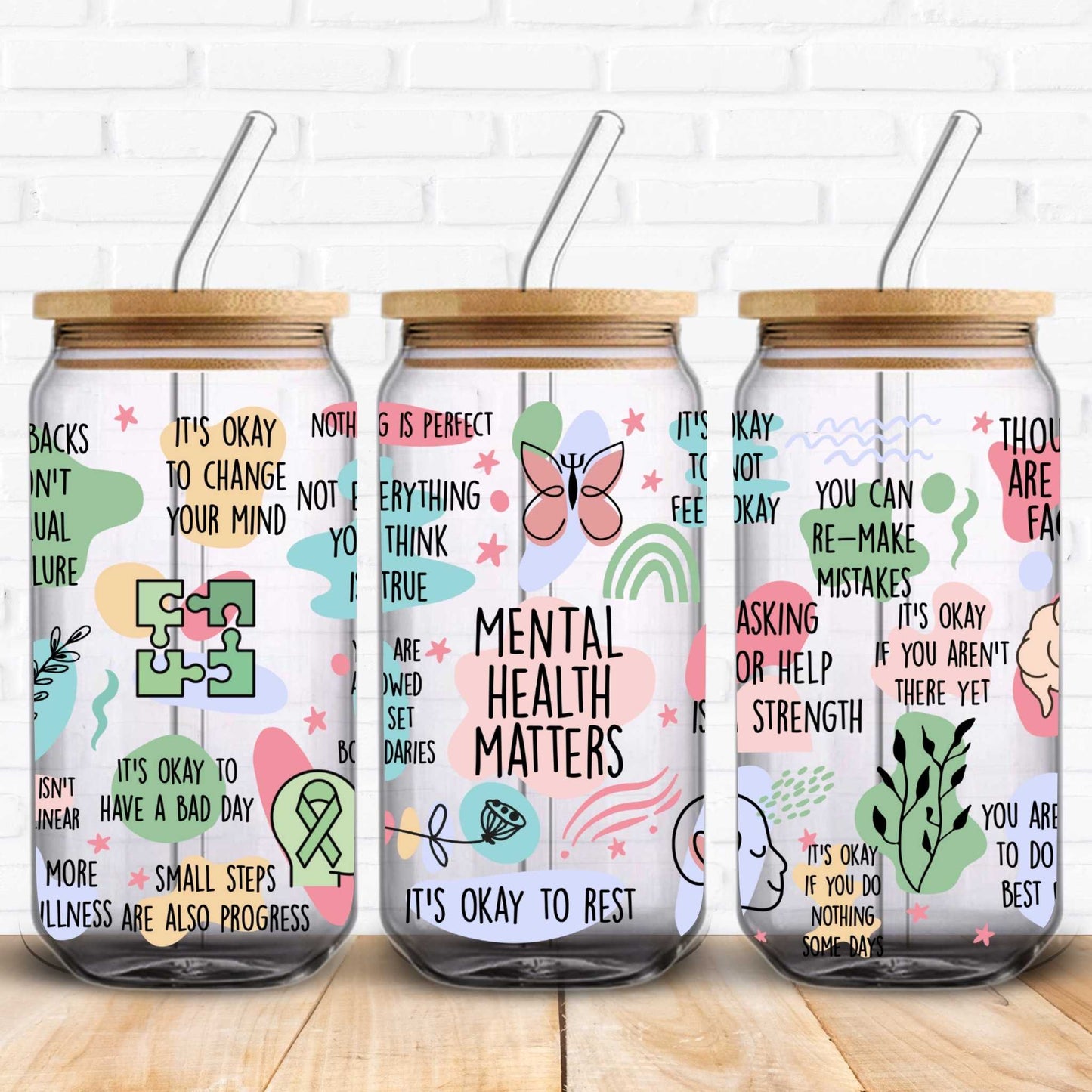 mental health matters uv dtf sparkle craft vinyl