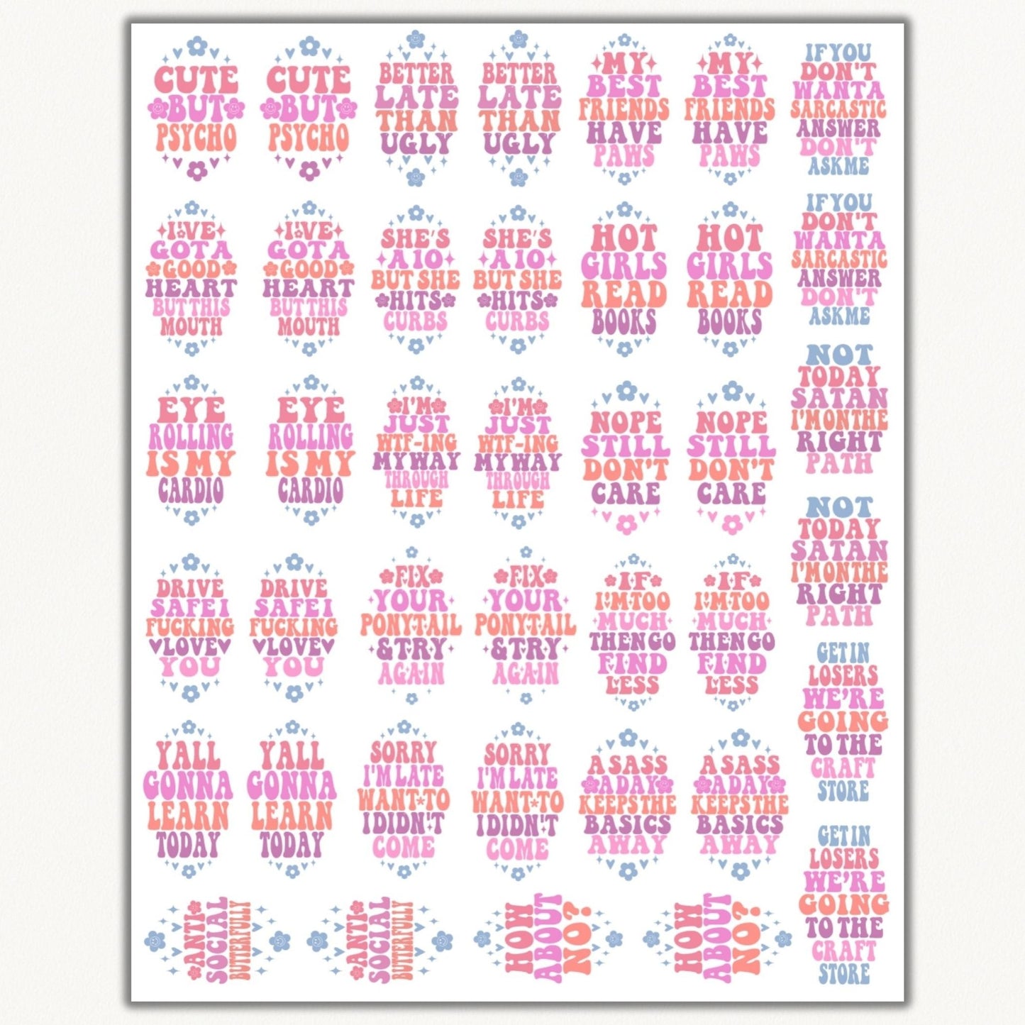 Mixed Motel Quotes | Bundle UVDTF