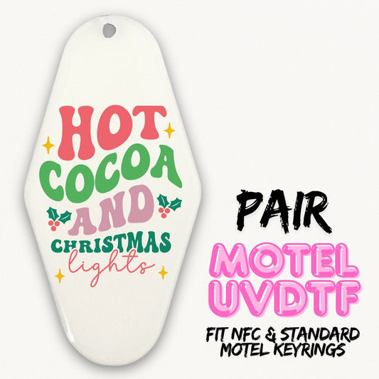 Hot Cocoa & Christmas Lights | 2x Motel UVDTF