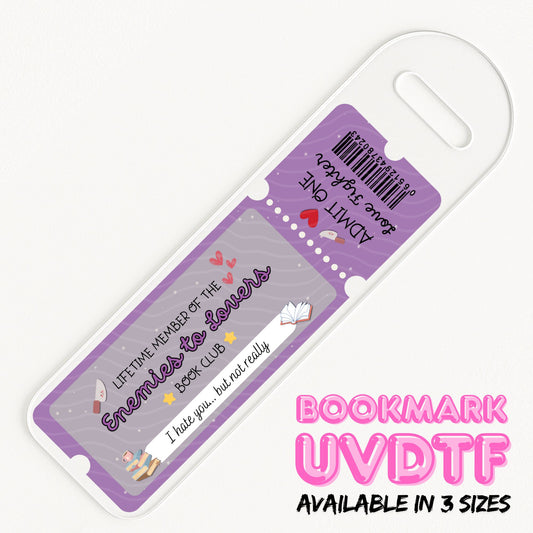 Enemies To Lovers Ticket | Bookmark UV DTF