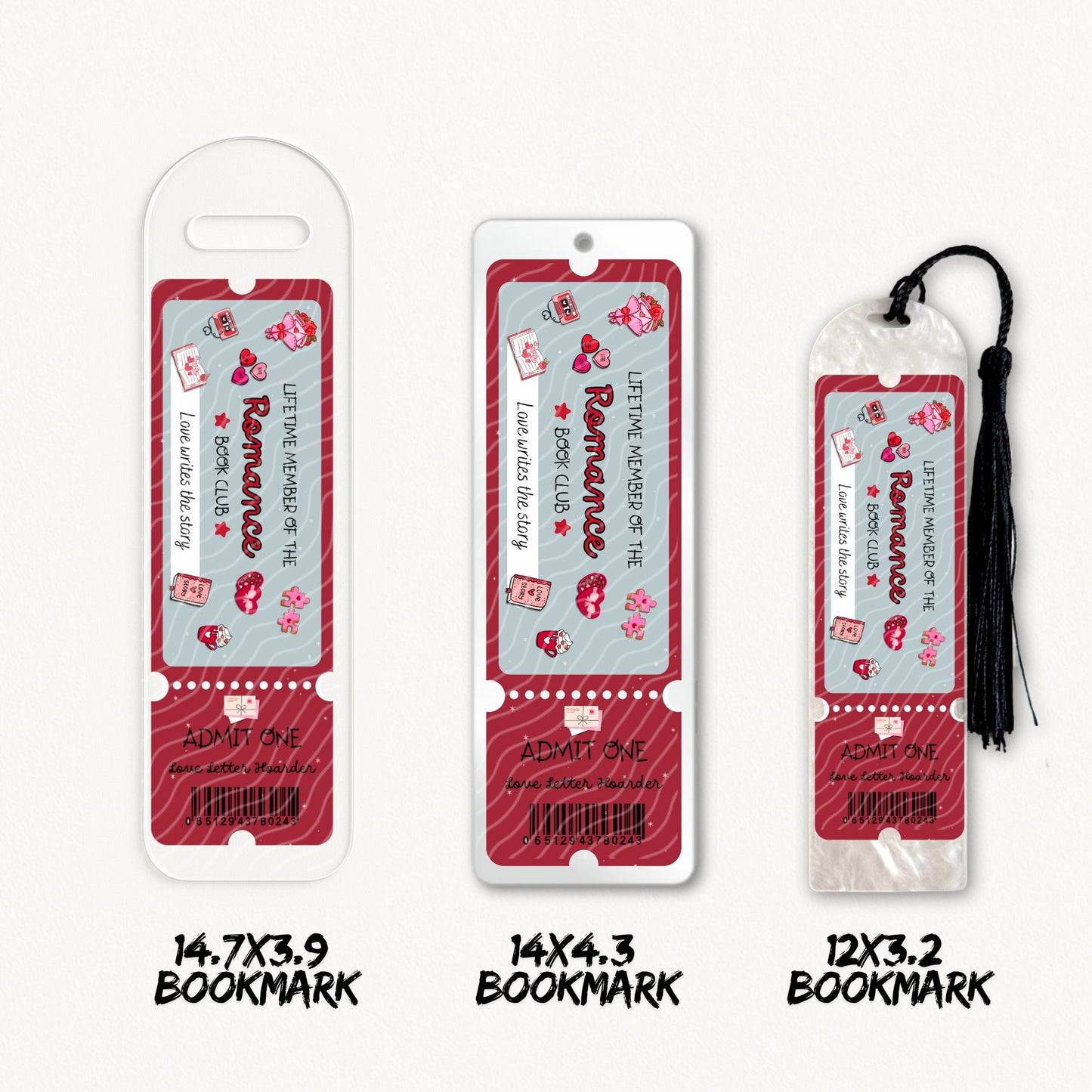 Romance Ticket | Bookmark UV DTF