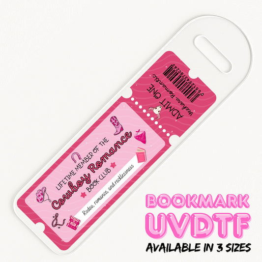 Cowboy Romance Ticket | Bookmark UV DTF