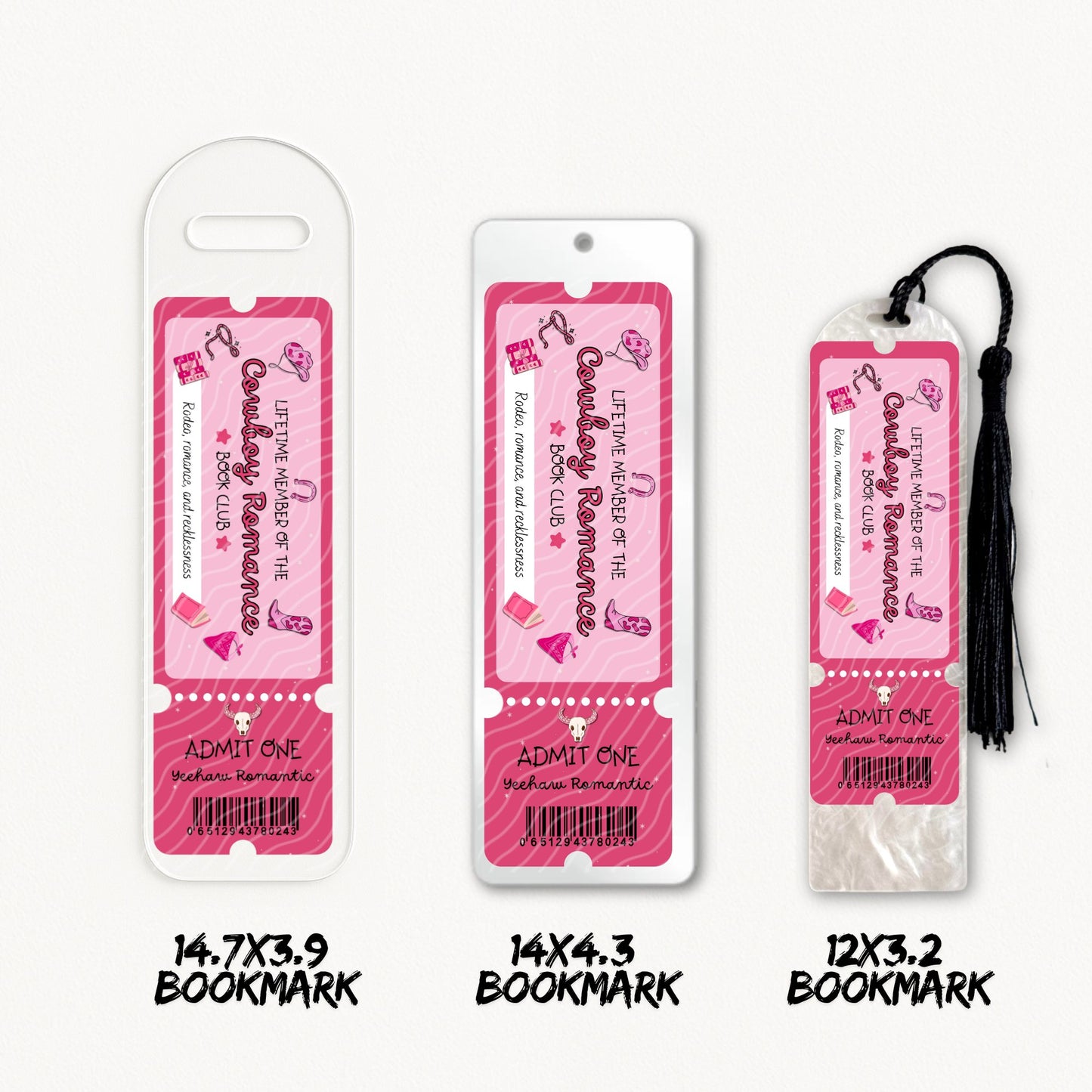 Cowboy Romance Ticket | Bookmark UV DTF