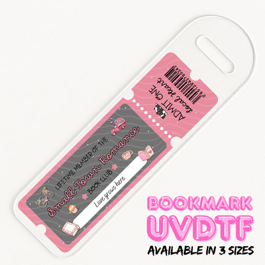 Small Town Romance Ticket | Bookmark UV DTF