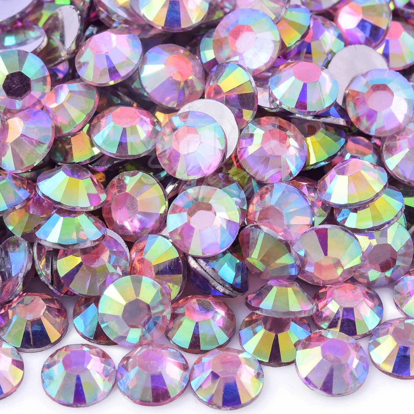 pink silver base rhinestones with sparkle