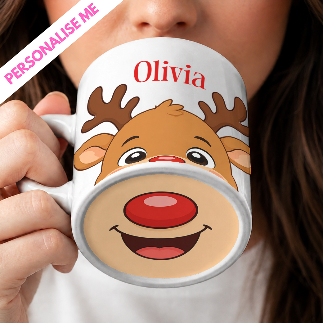 Christmas Reindeer Big Mouth | Personalised UV DTF