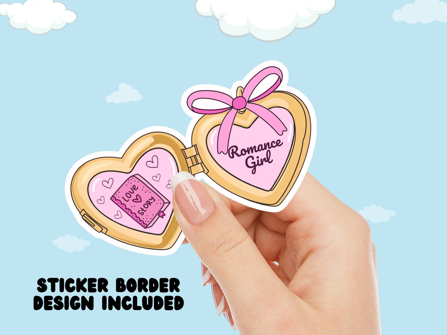 Romance Bookish Girl Locket | Digital Download