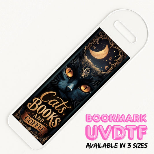 Cats, Books & Coffee | Bookmark UV DTF