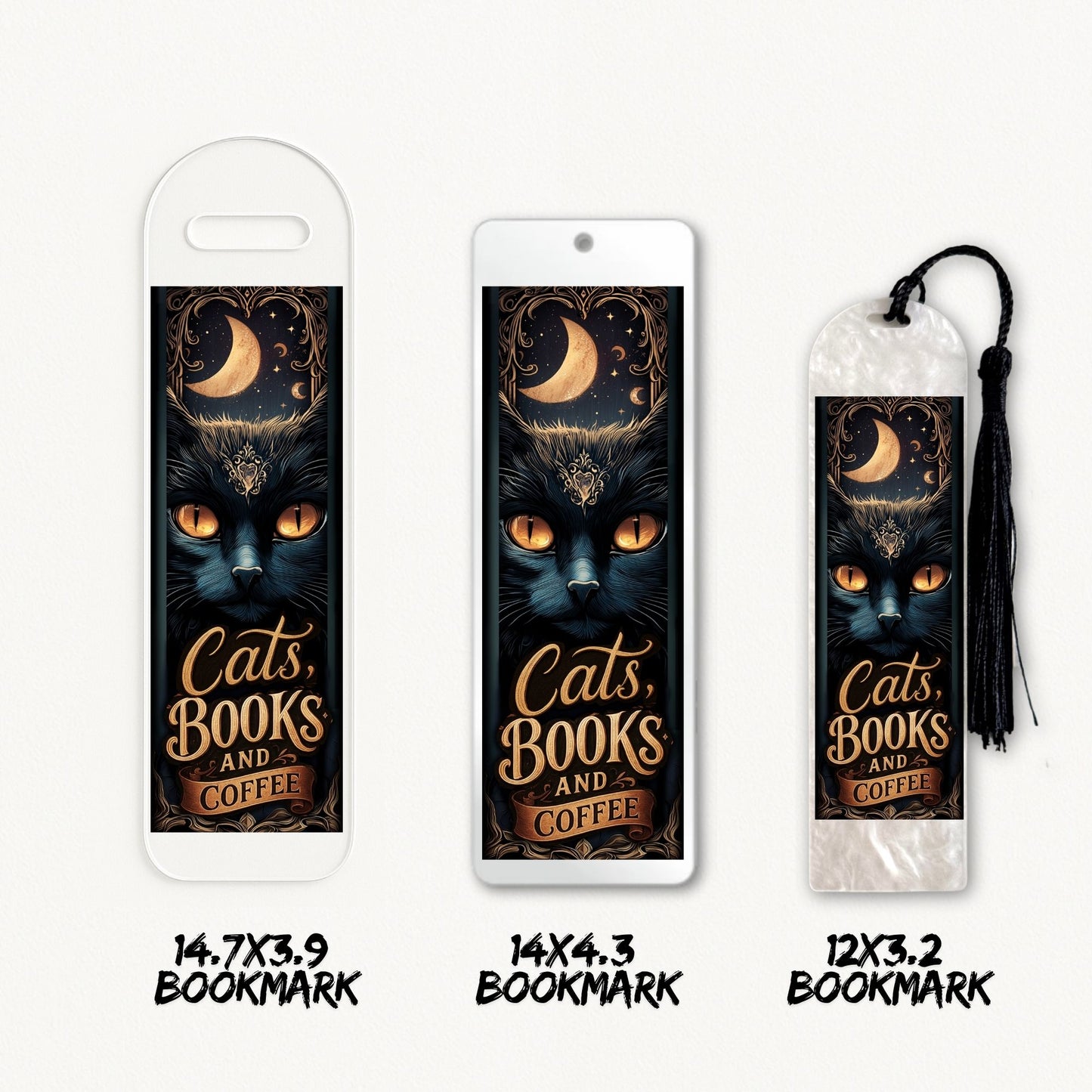 Cats, Books & Coffee | Bookmark UV DTF