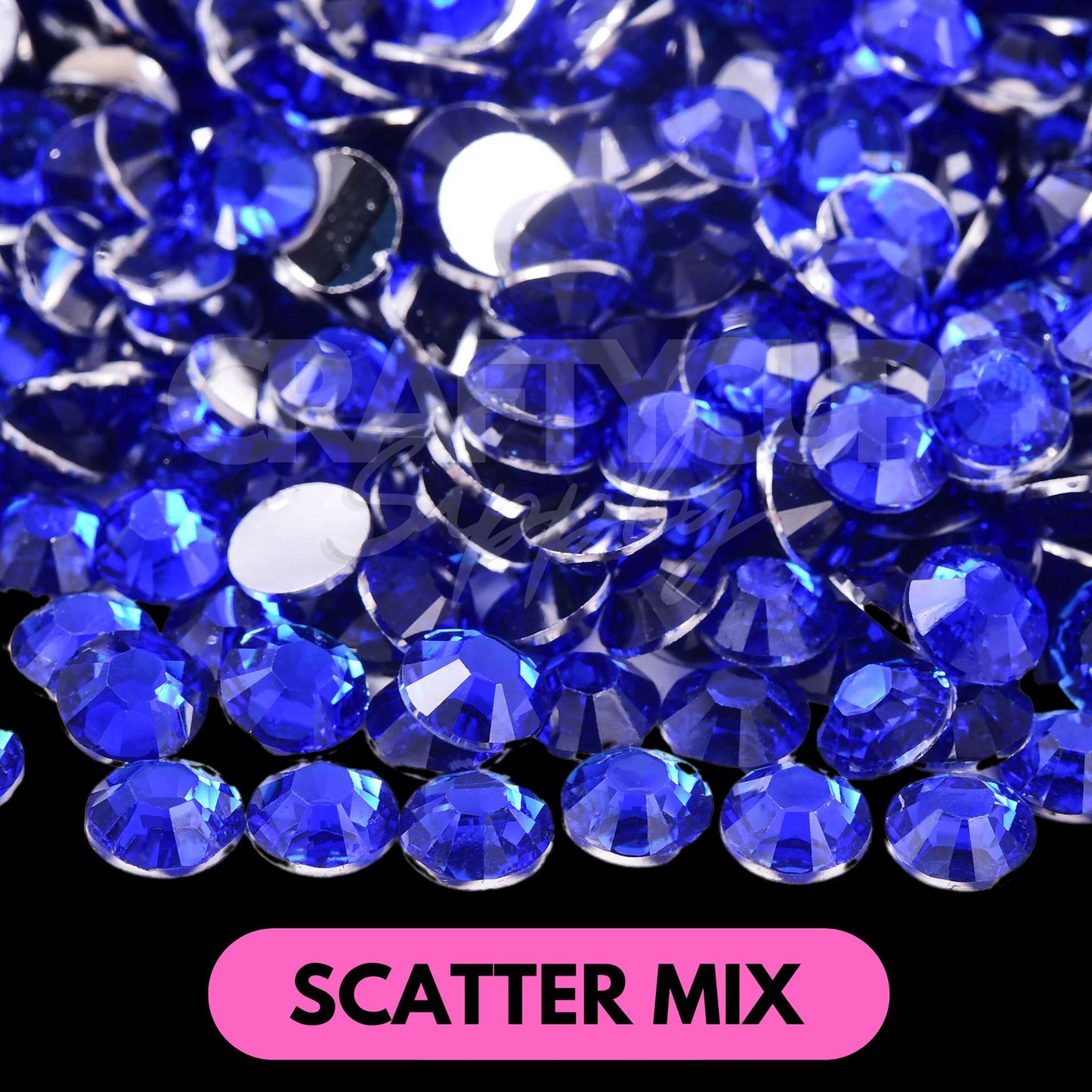 sapphire blue silver base rhinestones flatbacks