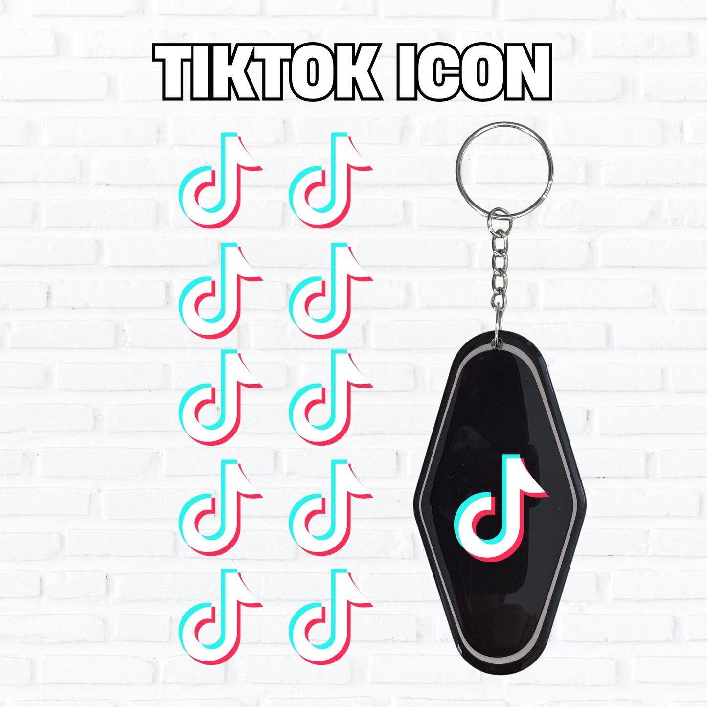 TikTok (White) Icons 10 Pack | UV DTF Decal