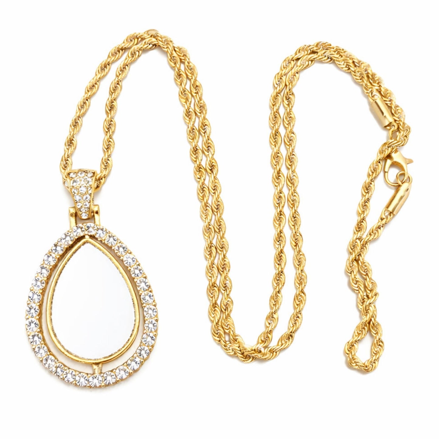 Sublimation Double Sided Rotating Droplet Necklace