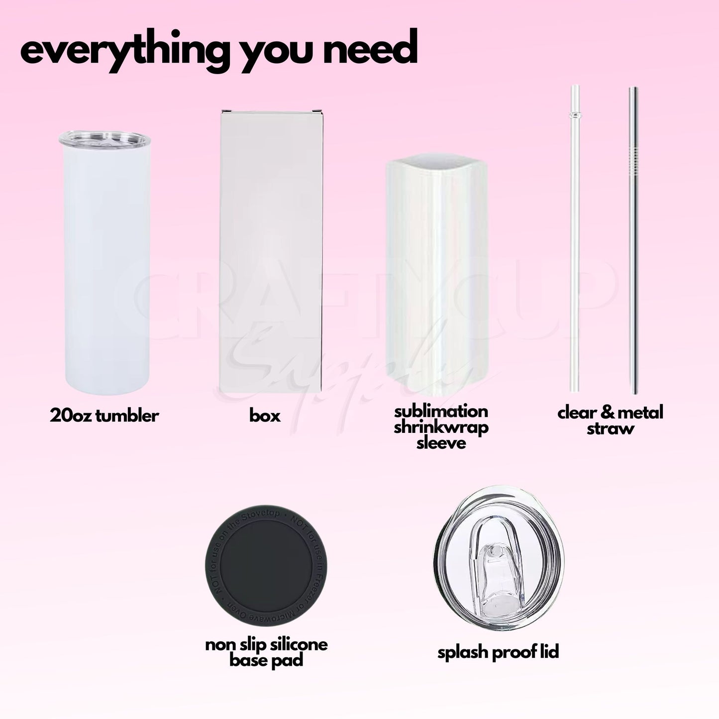 20oz Sublimation Straight Skinny Tumbler Double Wall