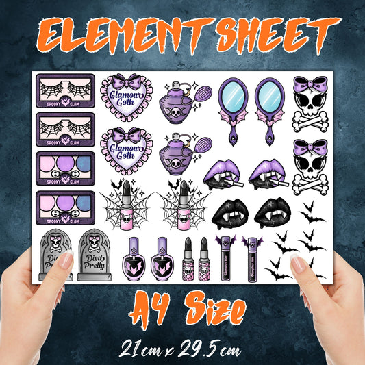 Glamour Goth | UV DTF Element Sheet