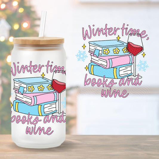 Winter Time, Books & Wine | UV DTF Decal